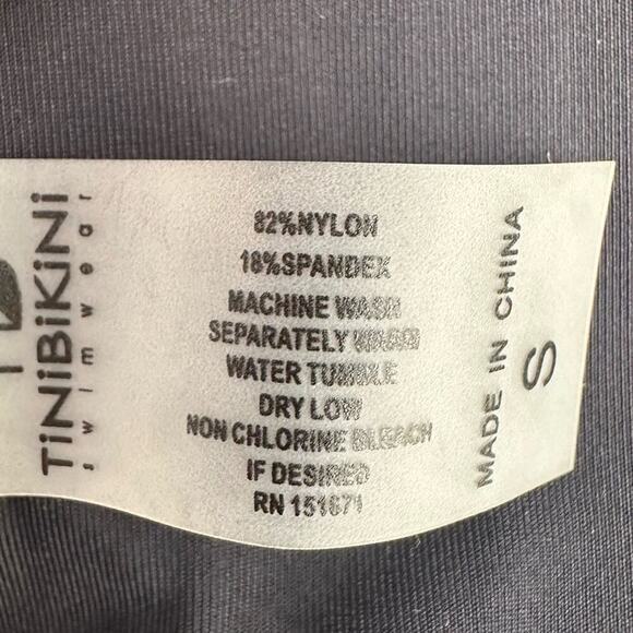 NWT | TiniBikini | Solid Ring Bikini Top | Black | Small - Picture 11 of 14